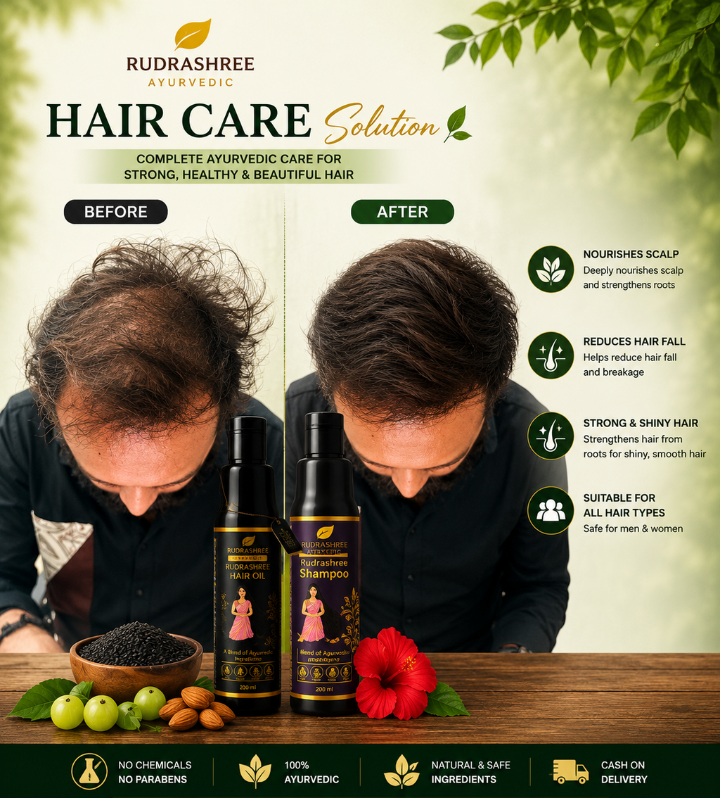 Rudrashree Ayurvedic Hair Oil – Authentic Ayurvedic Taila Paka (Sirpak) Process with 21+ Herbs